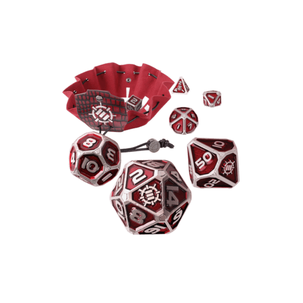 set de dés métalliques noirs