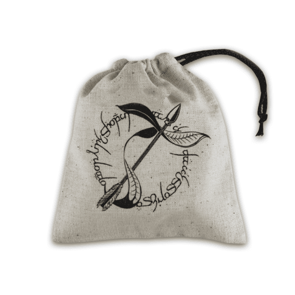 sac à dés elfique basique beige & noir